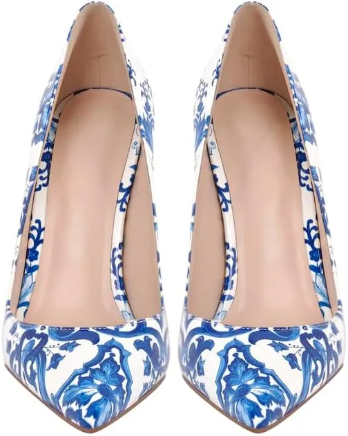 Closed Toe Heels for Women Pointed Toe Stiletto Heels Pumps Wedding Bridal Party Dress Shoes