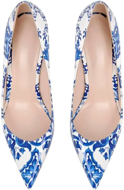 Closed Toe Heels for Women Pointed Toe Stiletto Heels Pumps Wedding Bridal Party Dress Shoes