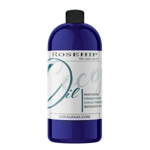 cocojojo Rosehip Oil for Face Cold Pressed Unrefined - Pure Rose Hip Seed Oil 32 oz for Skin, Hair, Massage, Facial - Moisturizing, Soothing, Hydrating, & Nourishing