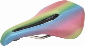 Colorful PU Leather Road Bike Saddle, Steel Nonslip Soft Shock Absorbing Hollow Design Bike Seat, Comfortable for Road Mountain Bike Sports LS165