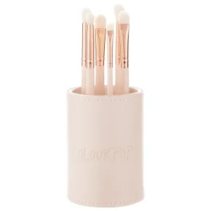 ColourPop Brush of an Eye Makeup Brush Set - 6 Eye Makeup Brushes to Seamlessly Buff, Blend, Define & Line - Made with Luxe Synthetic Vegan Bristles - Includes Holder (6 Count)