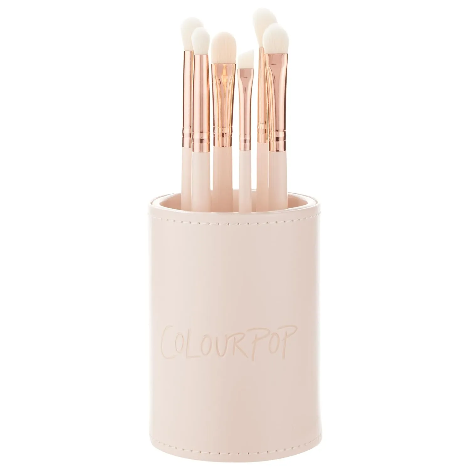 ColourPop Brush of an Eye Makeup Brush Set - 6 Eye Makeup Brushes to Seamlessly Buff, Blend, Define & Line - Made with Luxe Synthetic Vegan Bristles - Includes Holder (6 Count)