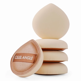 COOL-ANGLE 5Pcs Brown Makeup Sponge For Foundation Concealer And Powder, Latex Free Blender Sponge For Natural And Easy Makeup Soft Long-lasting And Beginner-friendly, Medium