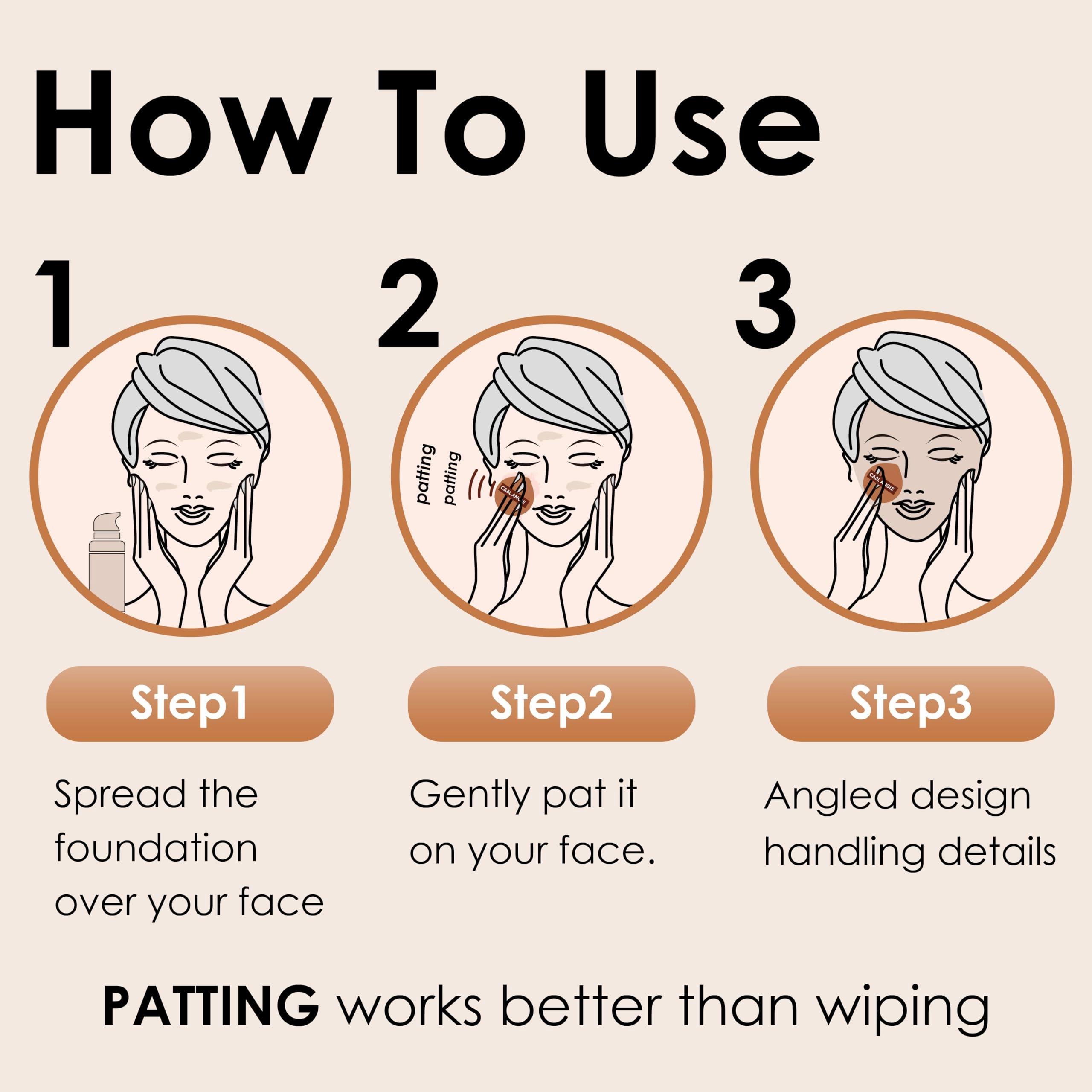 COOL-ANGLE 5Pcs Brown Makeup Sponge For Foundation Concealer And Powder, Latex Free Blender Sponge For Natural And Easy Makeup Soft Long-lasting And Beginner-friendly, Medium