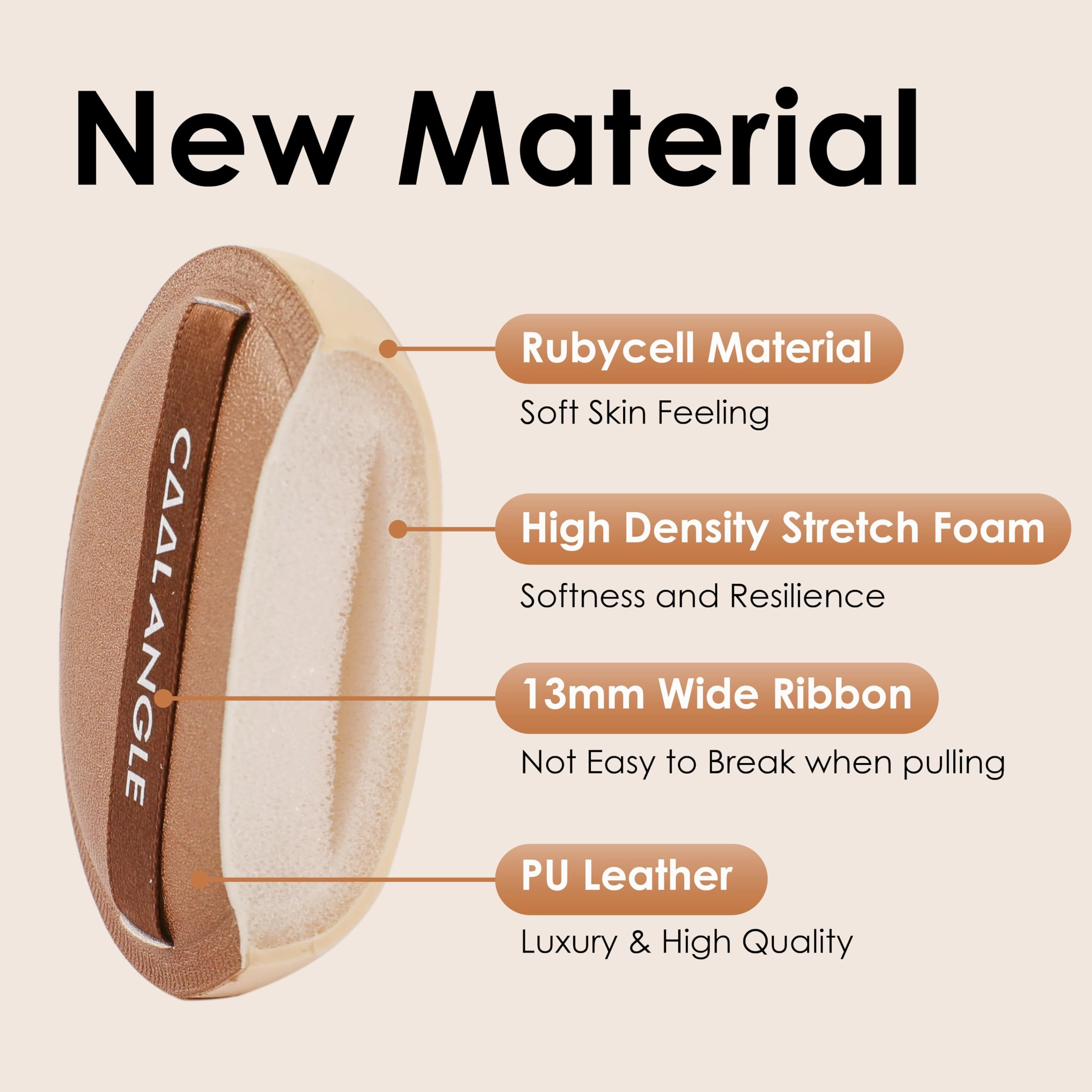 COOL-ANGLE 5Pcs Brown Makeup Sponge For Foundation Concealer And Powder, Latex Free Blender Sponge For Natural And Easy Makeup Soft Long-lasting And Beginner-friendly, Medium