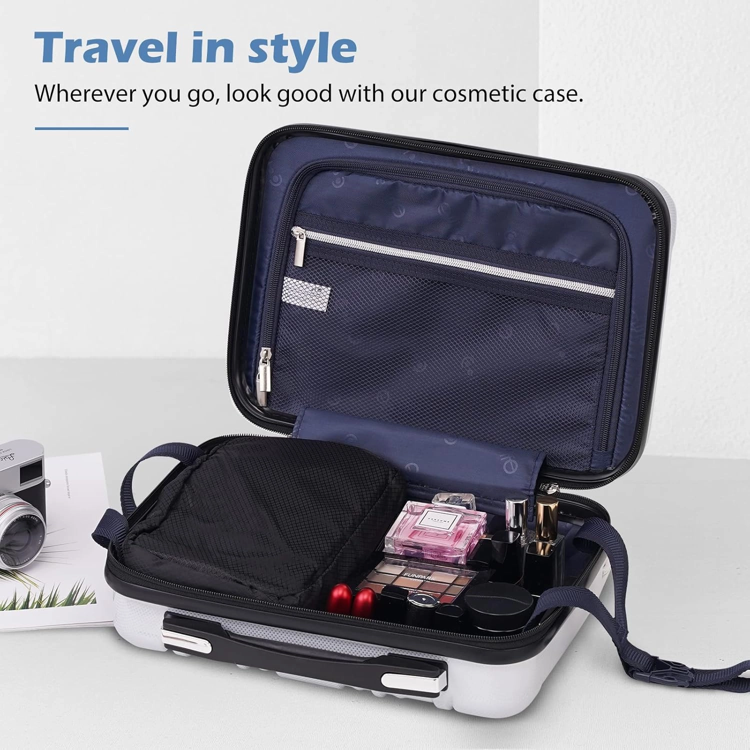 Coolife Luggage Expandable 5 Piece Sets PC ABS Spinner Suitcase 20 inch 24 inch 28 inch (wine wind new)