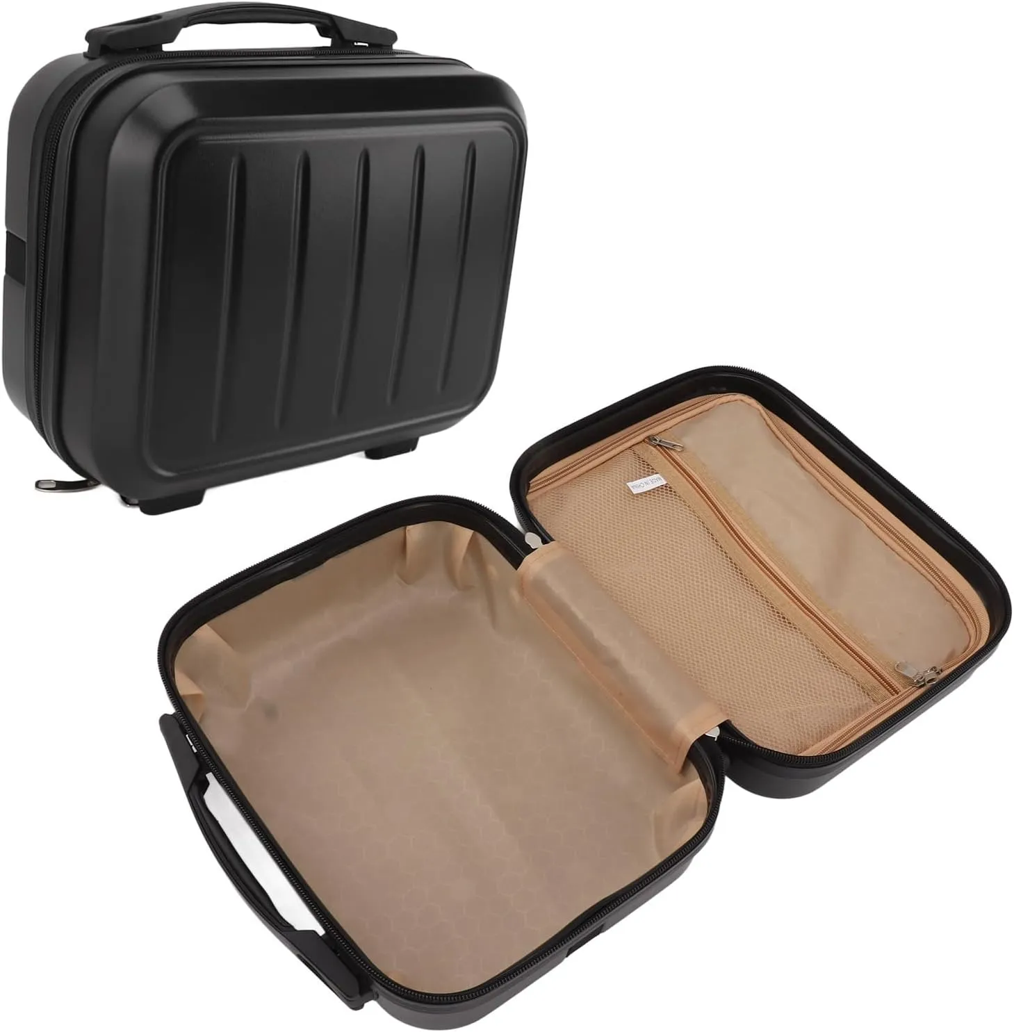 Cosmetic Bag, Delicate and Portable ABS Cosmetic Bag for Home (Black)