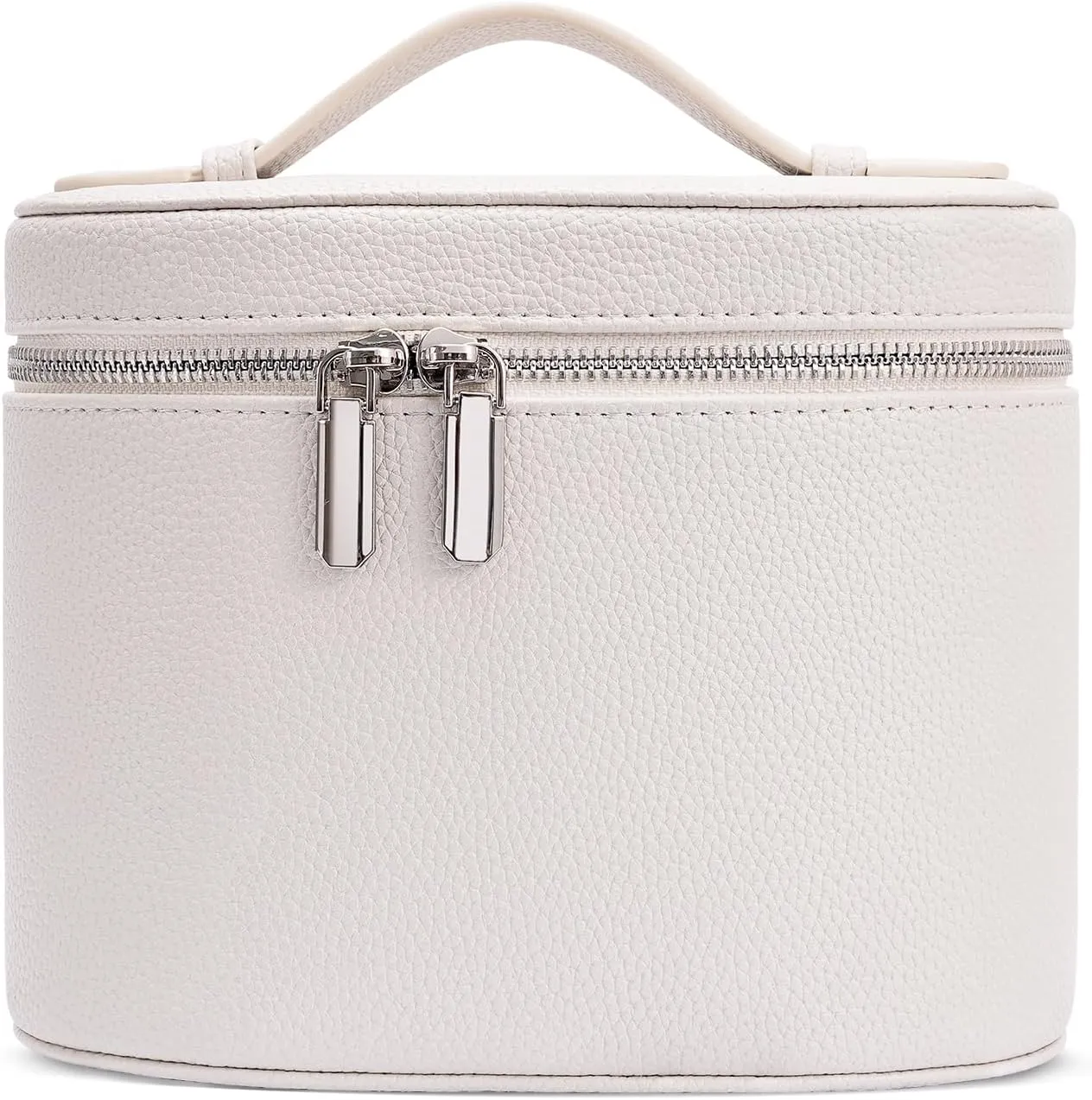 Cosmetic Case, Leather Makeup Bag, Portable Handheld Makeup Case, Detachable Compartments