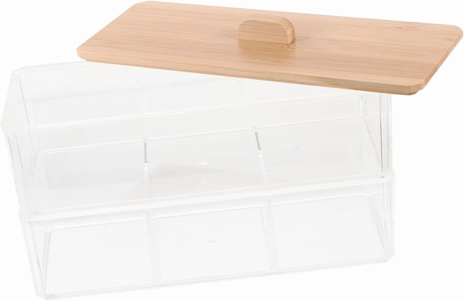 Cotton Pad Box with Lid Makeup Holder and Cotton Swab Dispenser for Tidy Vanity Organization Space Saving Design for Bathroom and Makeup Table