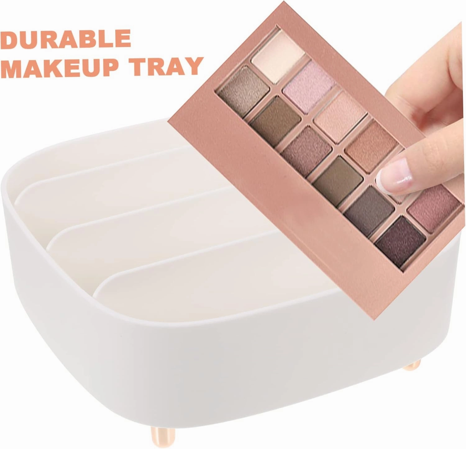 Counter Makeup Organizer Box 4 Divided Eyeshadow Palette Holder Dustproof Storage Box