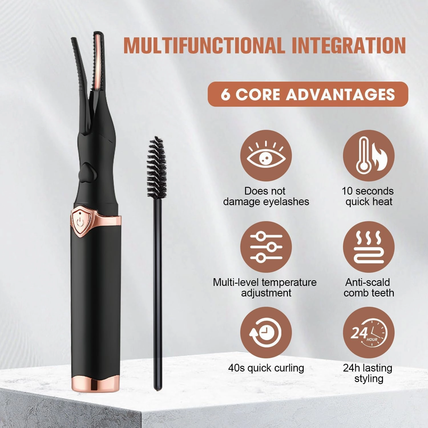 Couturesh Electric Eyelash Curler, Couture Eyelash Curler, Heated Eyelash Curler for Quick Heating Curling, Finalize Eyelash Natural Curling 24H Long Lasting for Women Makeup Tools (2*Black)
