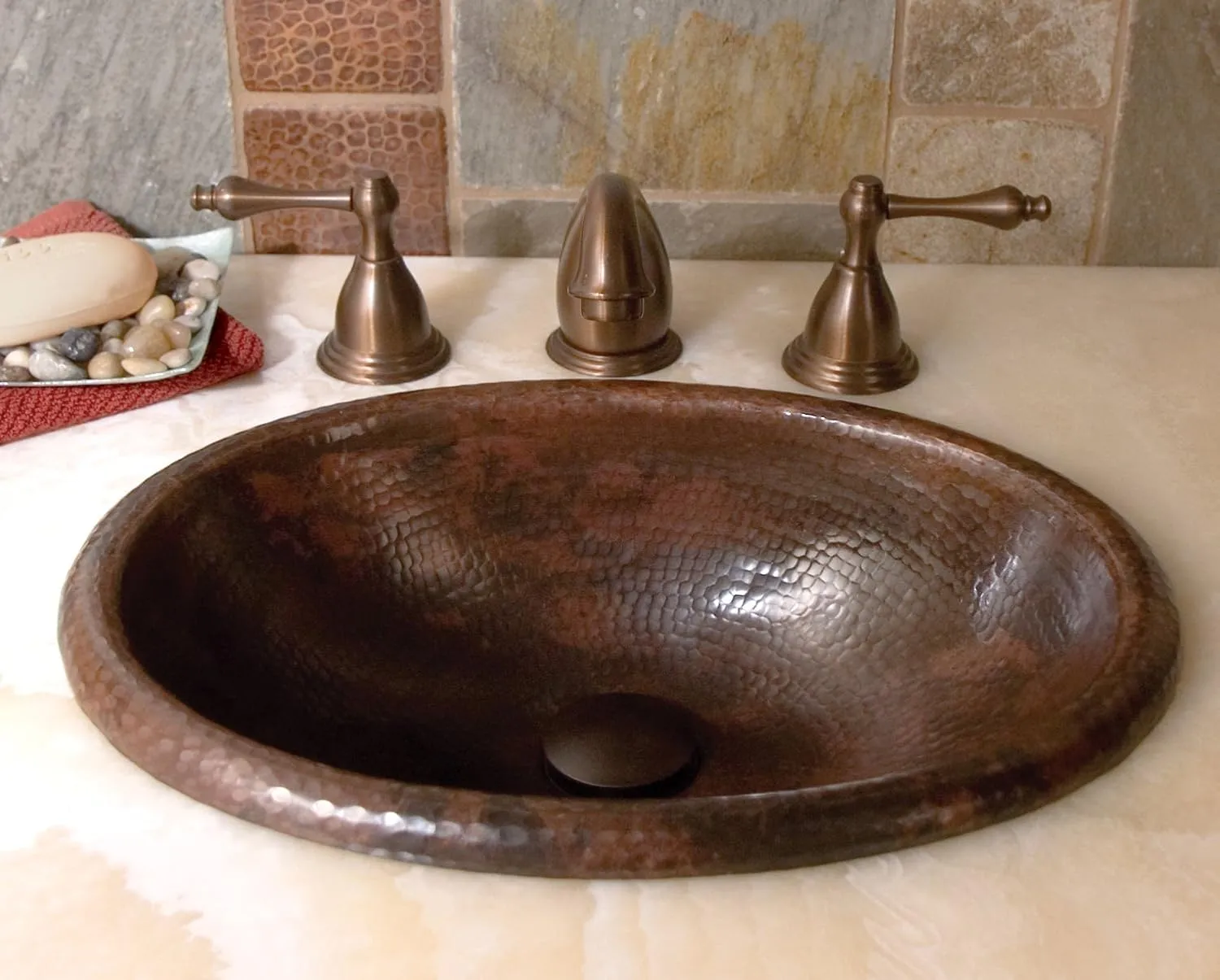 CPS239 Baby Classic Drop-in Bathroom Sink, Antique Copper