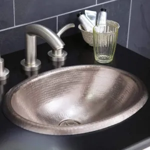 CPS539 Baby Classic Copper Drop-in Bathroom Sink, Brushed Nickel