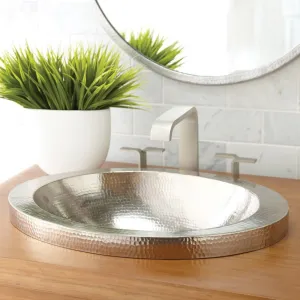 CPS543 Hibiscus Copper Drop-in Bathroom Sink, Brushed Nickel