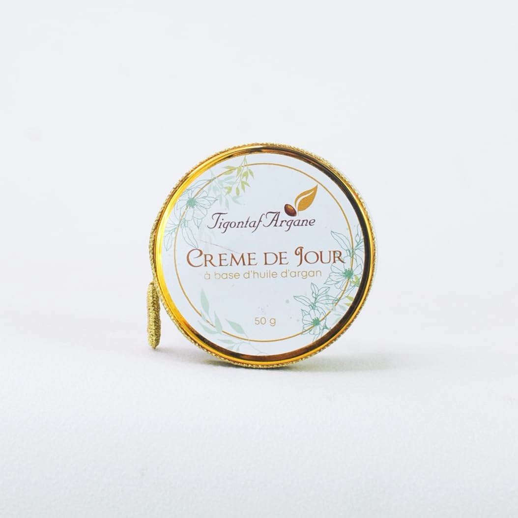 Crème de Jour - Tigontaf Argan Day Cream - Morning Face Skin Care – Lightweight Daily Moisturizer with Argan & Vitamin E – Fights Dryness and Revives Glow – For Face & Neck - 50g /1.7oz