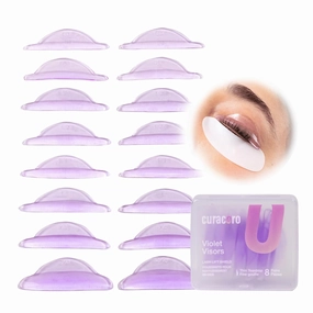 Curacoro Lash Lift Shields, 16 Pcs/8 Sizes Lash Lift Rods, Lash Lift Pads for Eyelash Curling and Lifting, Reusable Silicone Lash Rods for Eyelash Perm Lamination