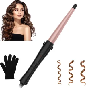 Curling Irons,1 Inch Hair Curling Wand,110V-240V Instant Heating Up to 410℉ Wand Curler,1 Inch Tapered Hair Curlers