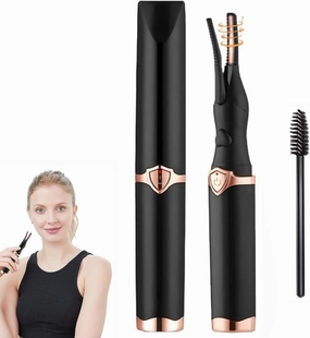 Curluxe Eyelash Curler, New Heated Eyelash Curler, 3 Temperature Adjustment, Electric, Natural Curling, Smart Temperature Control (Black)