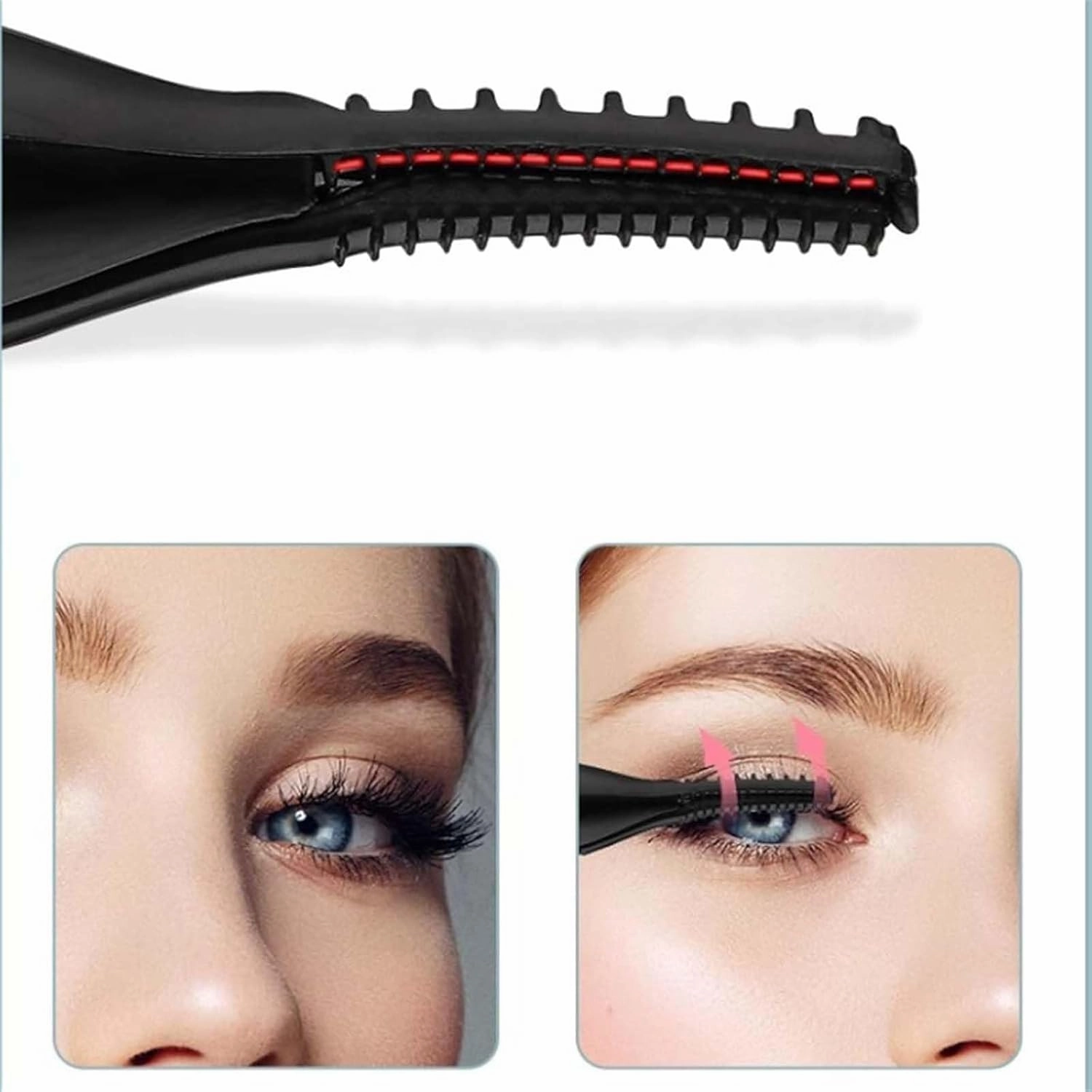 Curluxe Eyelash Curler, New Heated Eyelash Curler, 3 Temperature Adjustment, Electric, Natural Curling, Smart Temperature Control (Black)