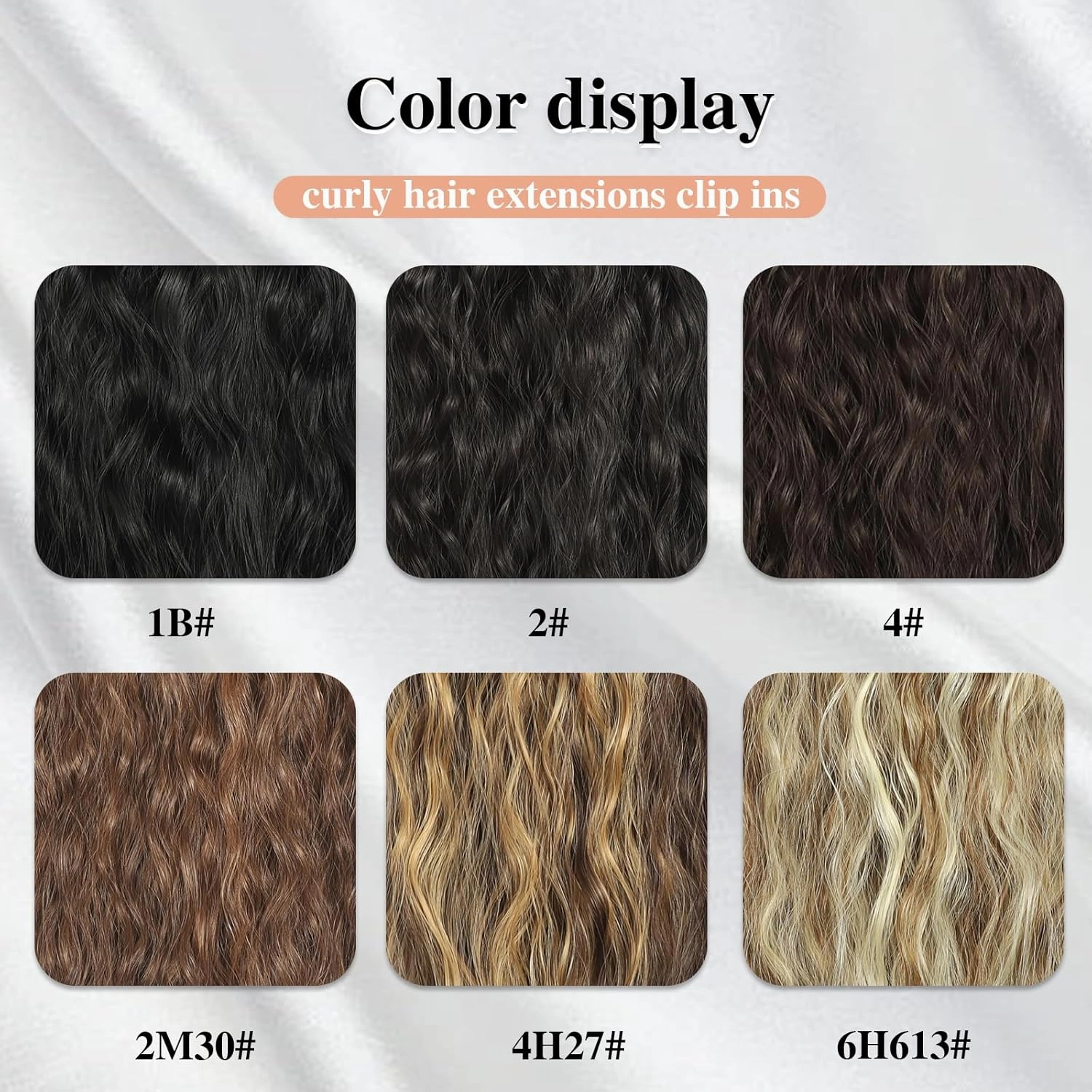 Curly Clip In Hair Extension 7PCS Natural Thick Deep Wave Hair Extension Clips Synthetic Long 24 inch hair extensions clip in Hairpiece (1B#(Pack of 7))
