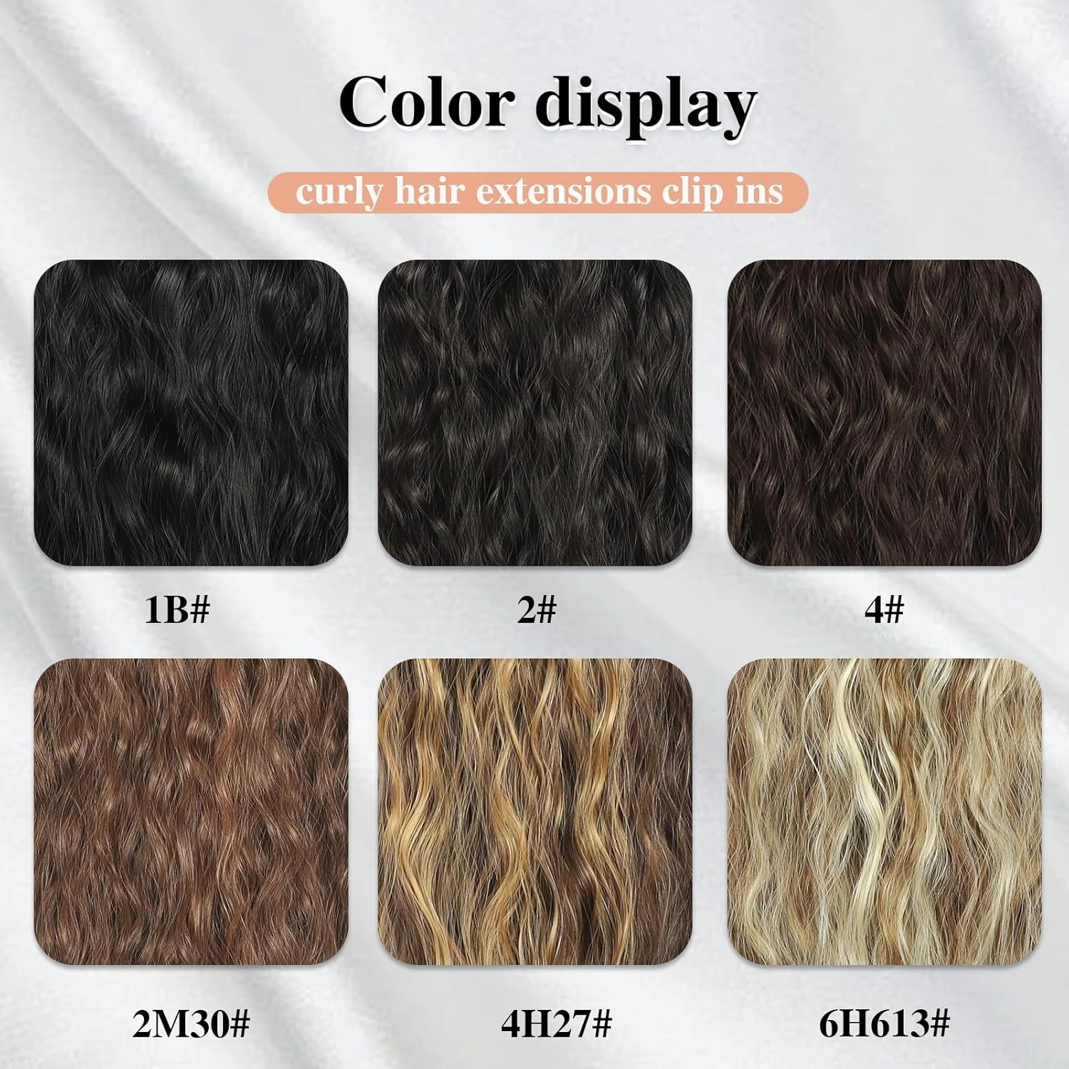 Curly Clip In Hair Extension 7PCS Natural Thick Deep Wave Hair Extension Clips Synthetic Long 24 inch hair extensions clip in Hairpiece (6H613#(Pack of 7))