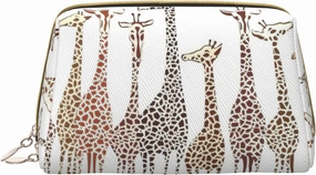Cute Cartoon Funny Giraffes Toiletry Pouch, Travel-Friendly Makeup Organizer For Makeup Brushes, Lipsticks