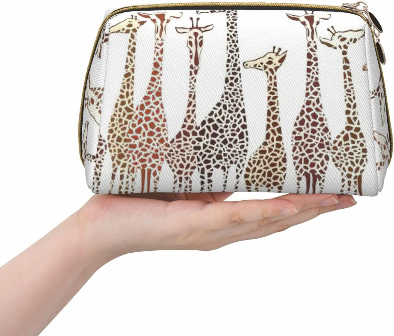 Cute Cartoon Funny Giraffes Toiletry Pouch, Travel-Friendly Makeup Organizer For Makeup Brushes, Lipsticks