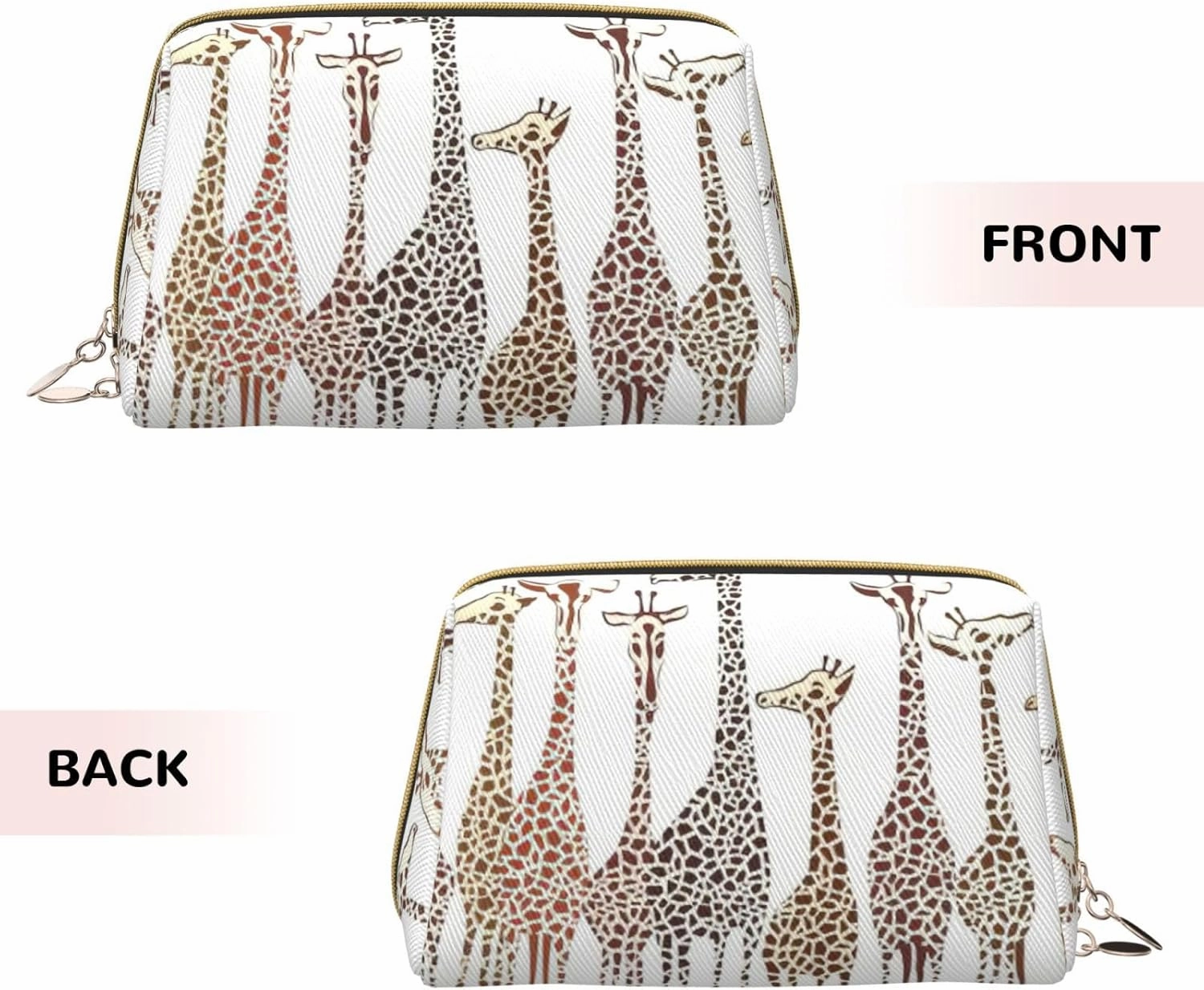 Cute Cartoon Funny Giraffes Toiletry Pouch, Travel-Friendly Makeup Organizer For Makeup Brushes, Lipsticks