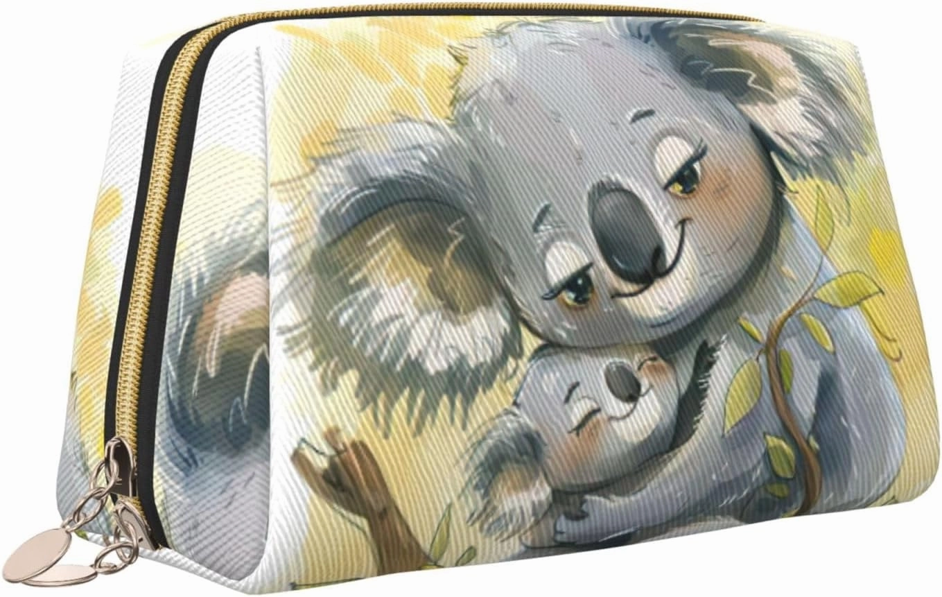 Cute Koala Mom And Baby Toiletry Pouch, Travel-Friendly Makeup Organizer For Makeup Brushes, Lipsticks