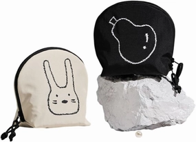 Cute Makeup Bag,Small Makeup Bag For Purse,Cosmetic Travel Bag,Shell-shaped Makeup Bag (2pcs-White pears)