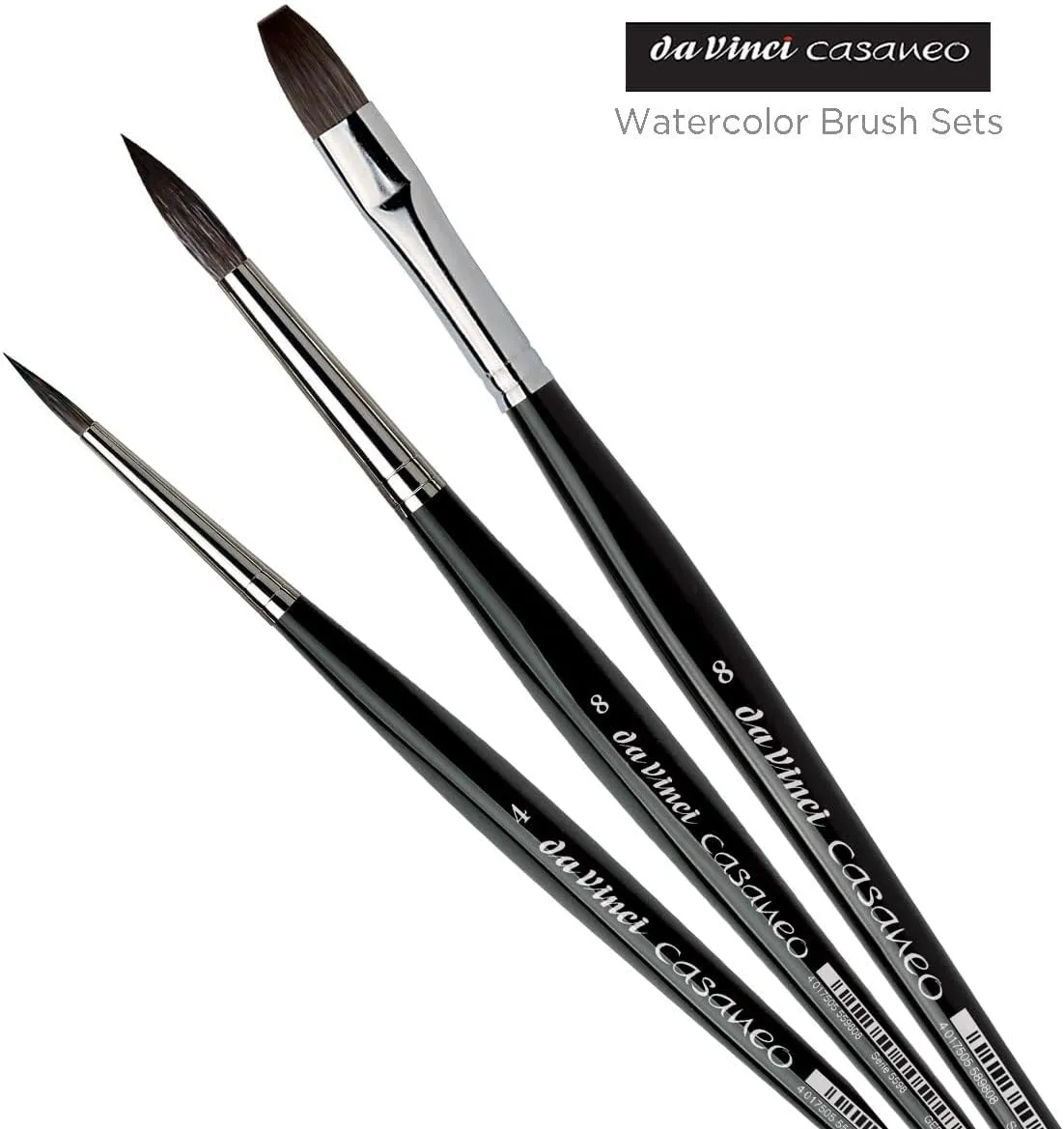 da Vinci Watercolor Series 5386 Casaneo Paint Brush Set, New Wave Synthetics, 3 Brush Set