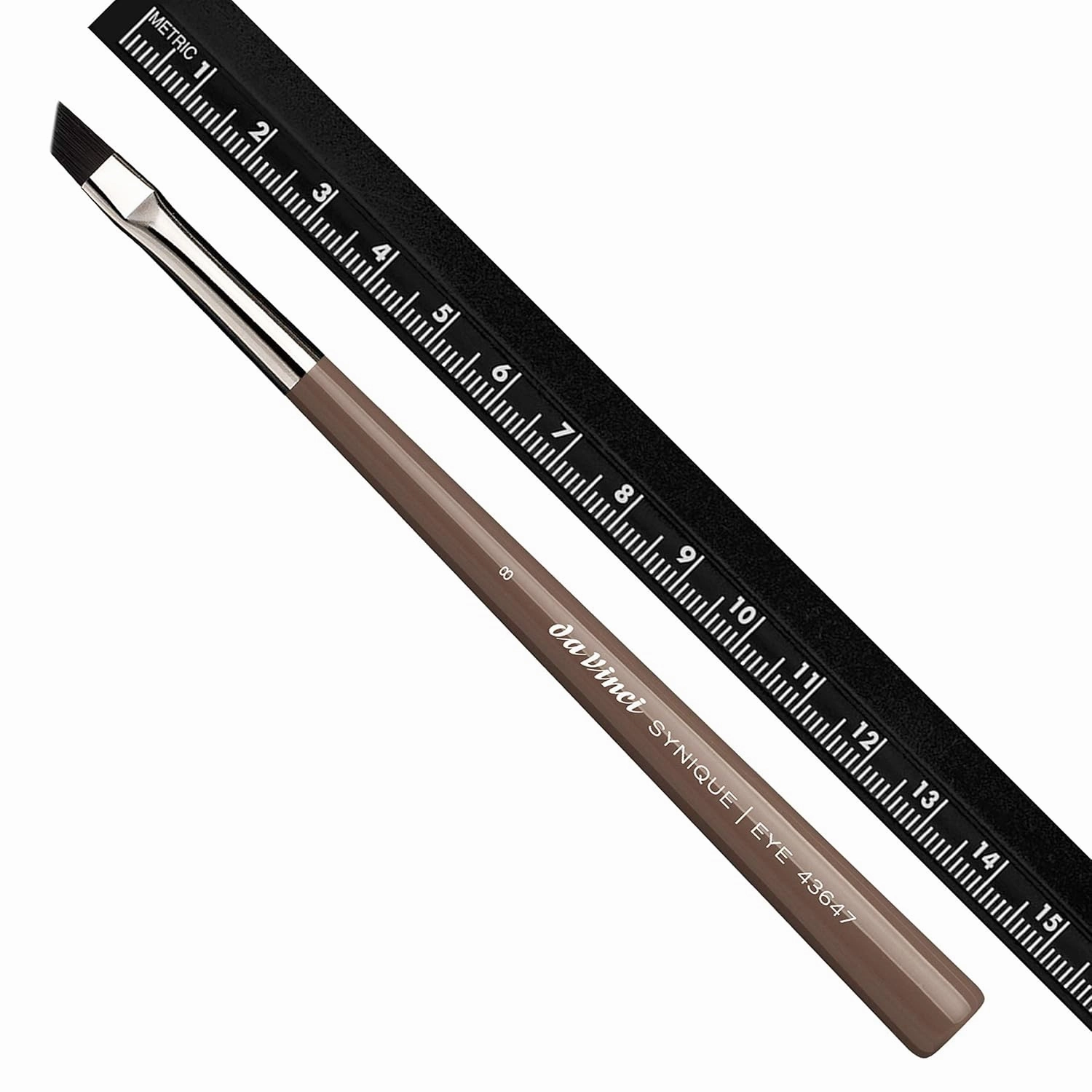 da Vinci Cosmetics Series 43647 Synique Eyelash/Eyebrow Brush, Angled Synthetic with Long Handle, Size 8, 1.31 Ounce