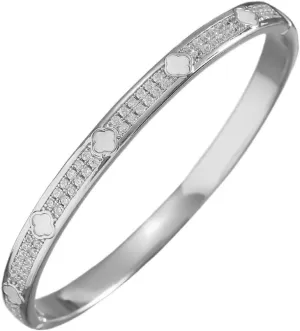 Dainty Bangle Bracelet for Women Personalized Cubic Zirconia Love Bracelets Tiny Waist Oval Bangles Bracelets Gifts for Love