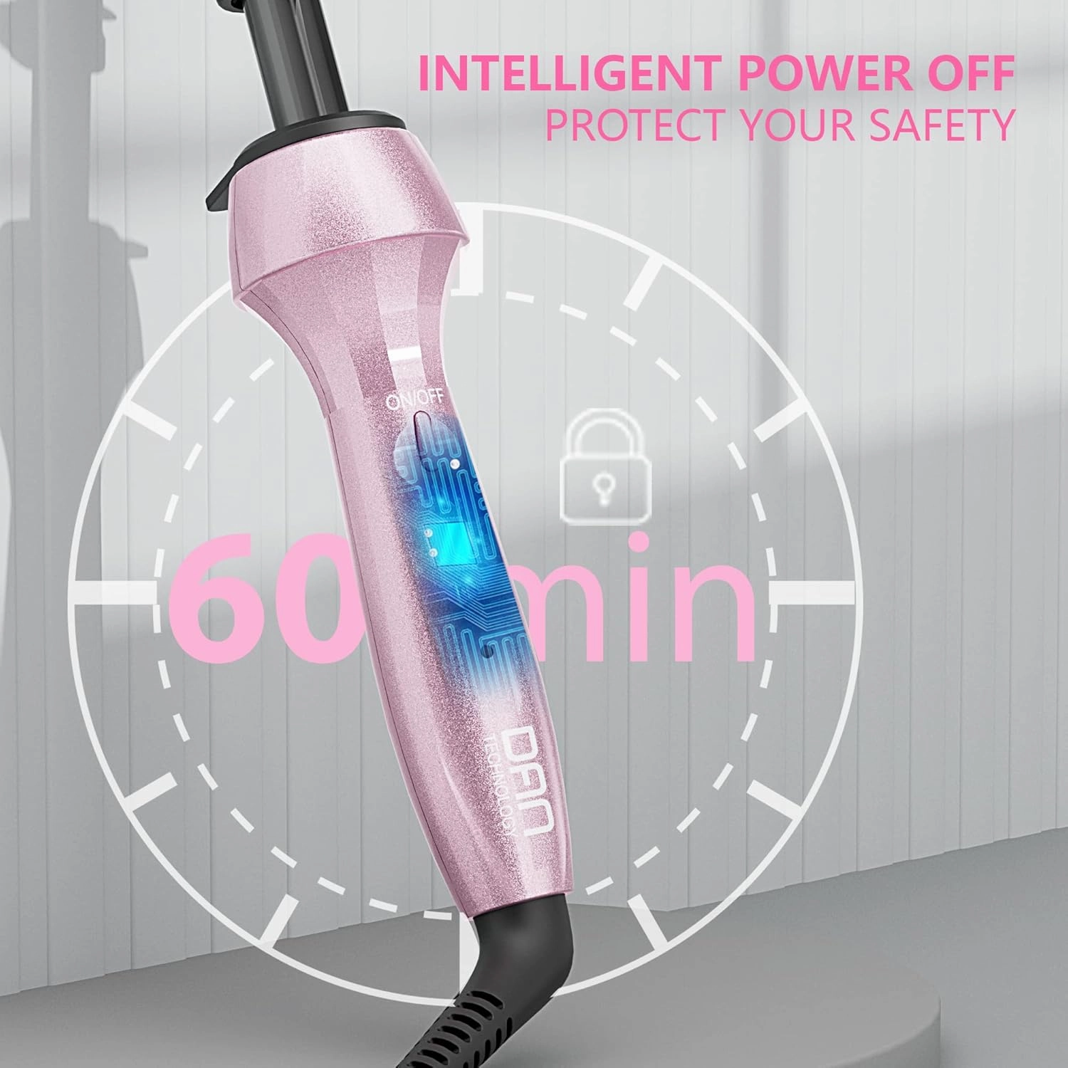 DAN Technology 500 High Heat hot Comb Hair Straightener, Pink, Adjustable Temperature, Dual Voltage, for Wigs, Professional Pressing Comb for African American Hair