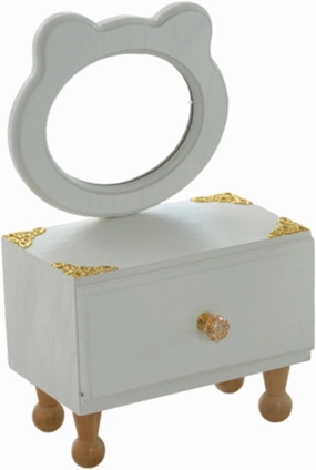 Desktop Makeup Mirror with Drawer Cosmetic Organizer Home Decor Elegant Birthday Gift for Women Makeup Case for Dressing Room, Bear Shaped Mirror