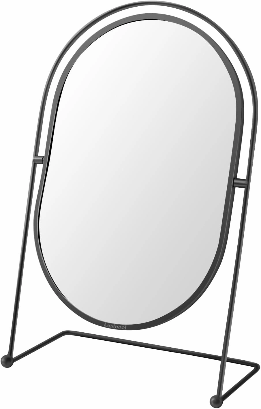 Desktop Makeup Mirror with Standing, 360° Rotation Black Oval Make up Mirror Cosmetic Mirror for Dressing Room Bedroom Bathroom