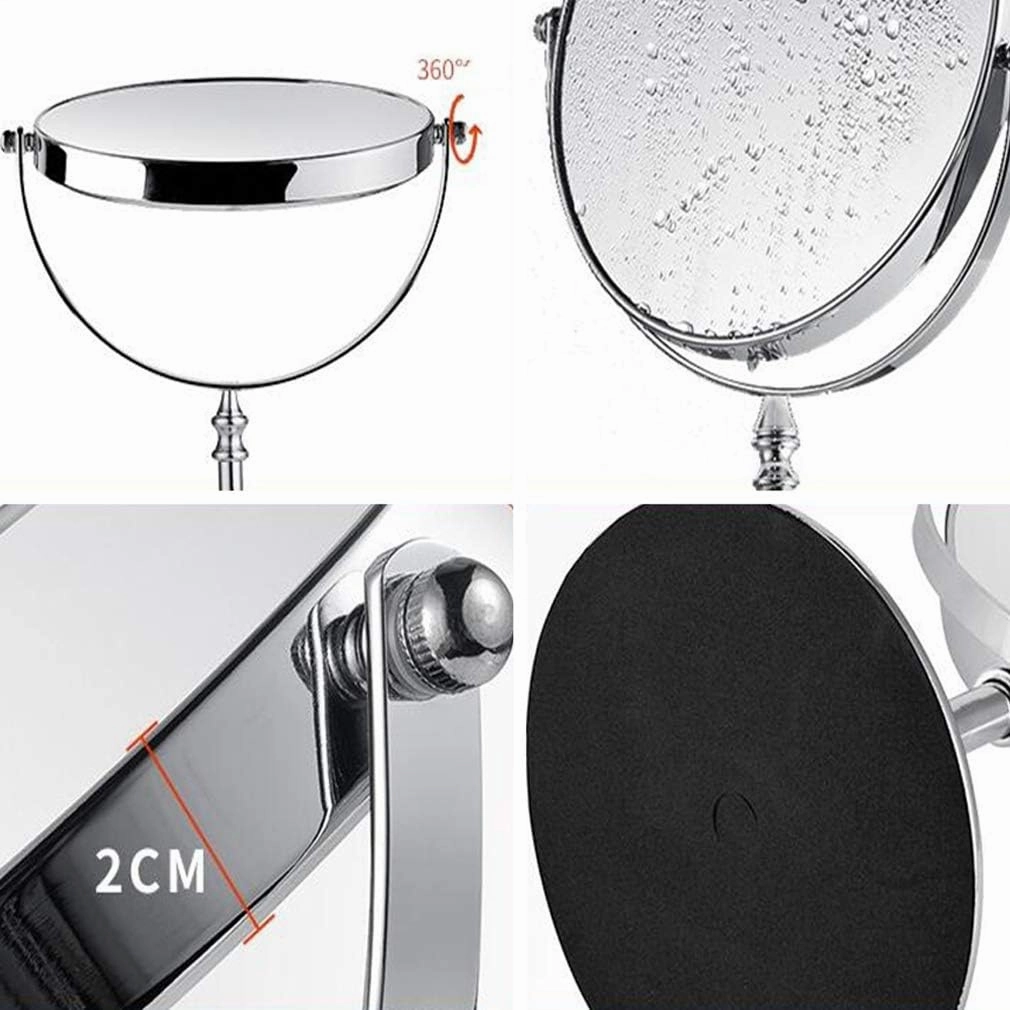 Desktop Makeup Vanity Mirror,Two-Sided Beauty Mirror 3X Magnification Cosmetic Mirror 360° Swivel Bathroom Mirror,Red Bronze