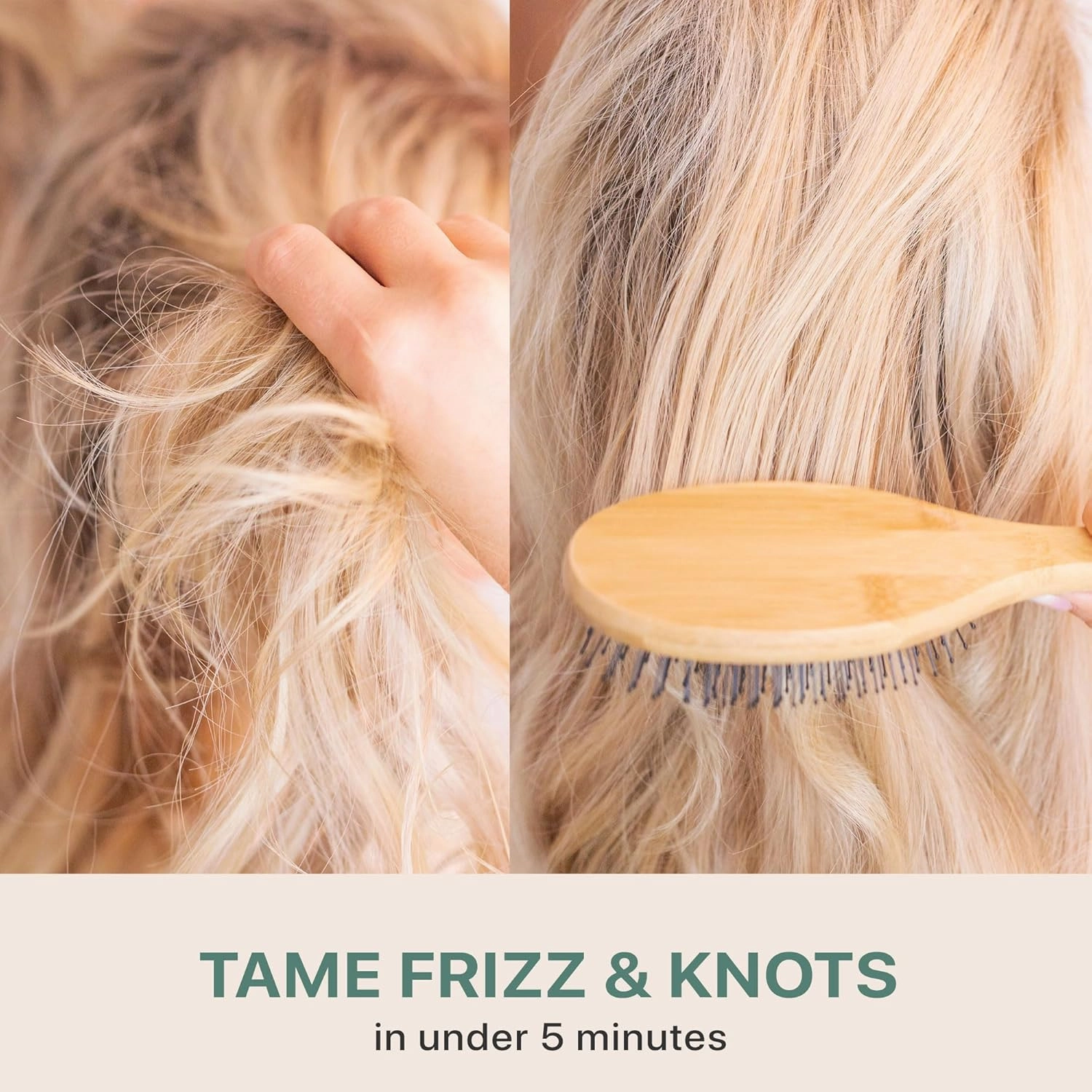 Detangler Bristle Bamboo Hair Brush - For Women, Men, and Kids, Versatile for Wet or Dry Hair, Use With Hair Products
