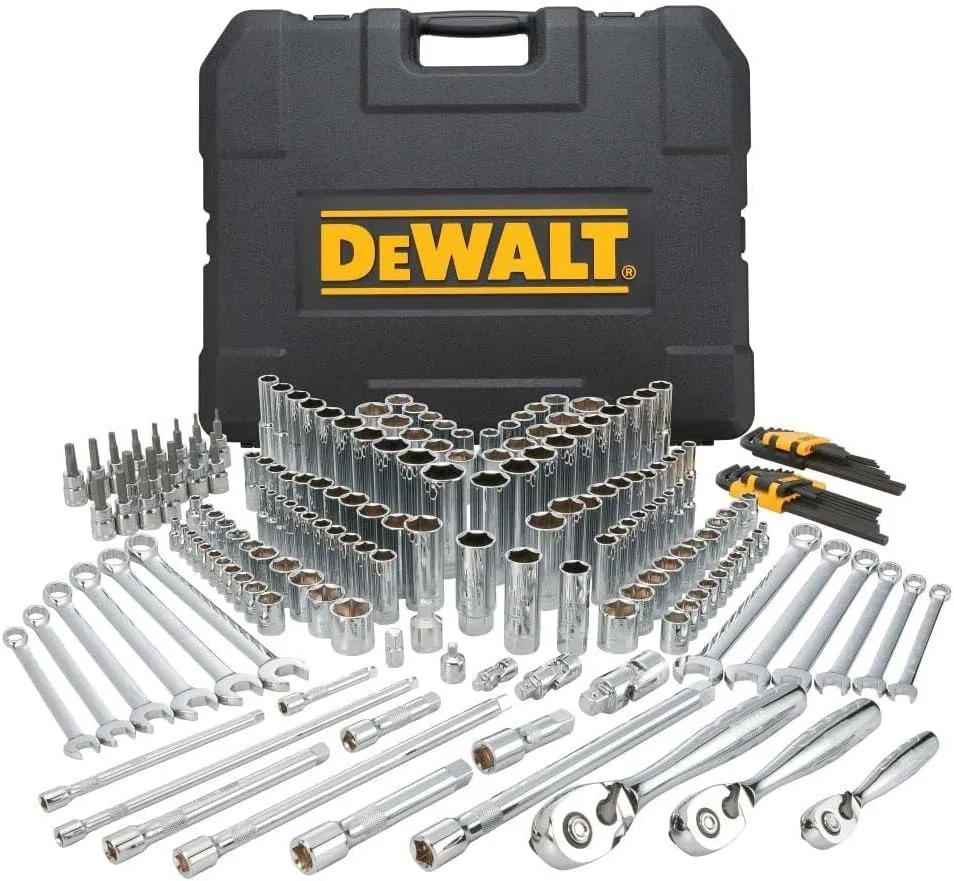 DEWALT Mechanics Tools Kit and Socket Set, 204-Piece, 1/4" & 3/8" & 1/2" Drive, MM/SAE (DWMT72165)