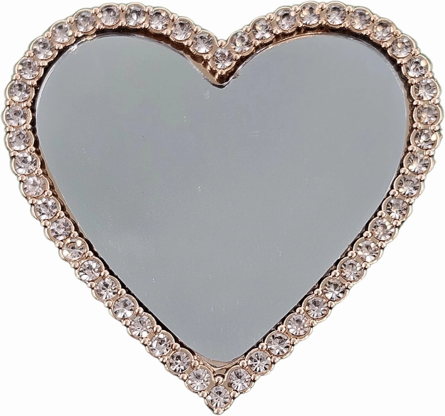 Diamond Bling Makeup Mirror for Cell Phone Cases Cell Phone Mirror for Makeup (Heart Shape Phone Mirror-Rose Gold)
