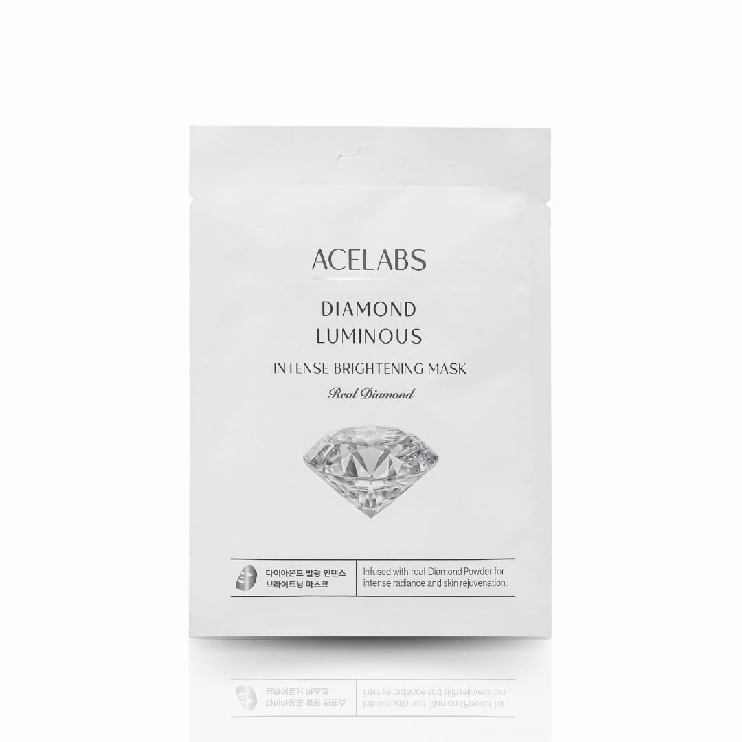 Diamond Luminous 10-Pack Intense Brightening Masks | Anti-Wrinkle Collagen Beauty Mask | Real Diamond Infused | Face Tightening & Hydrating Sheets | 100% Plant Origin | All Skin Types