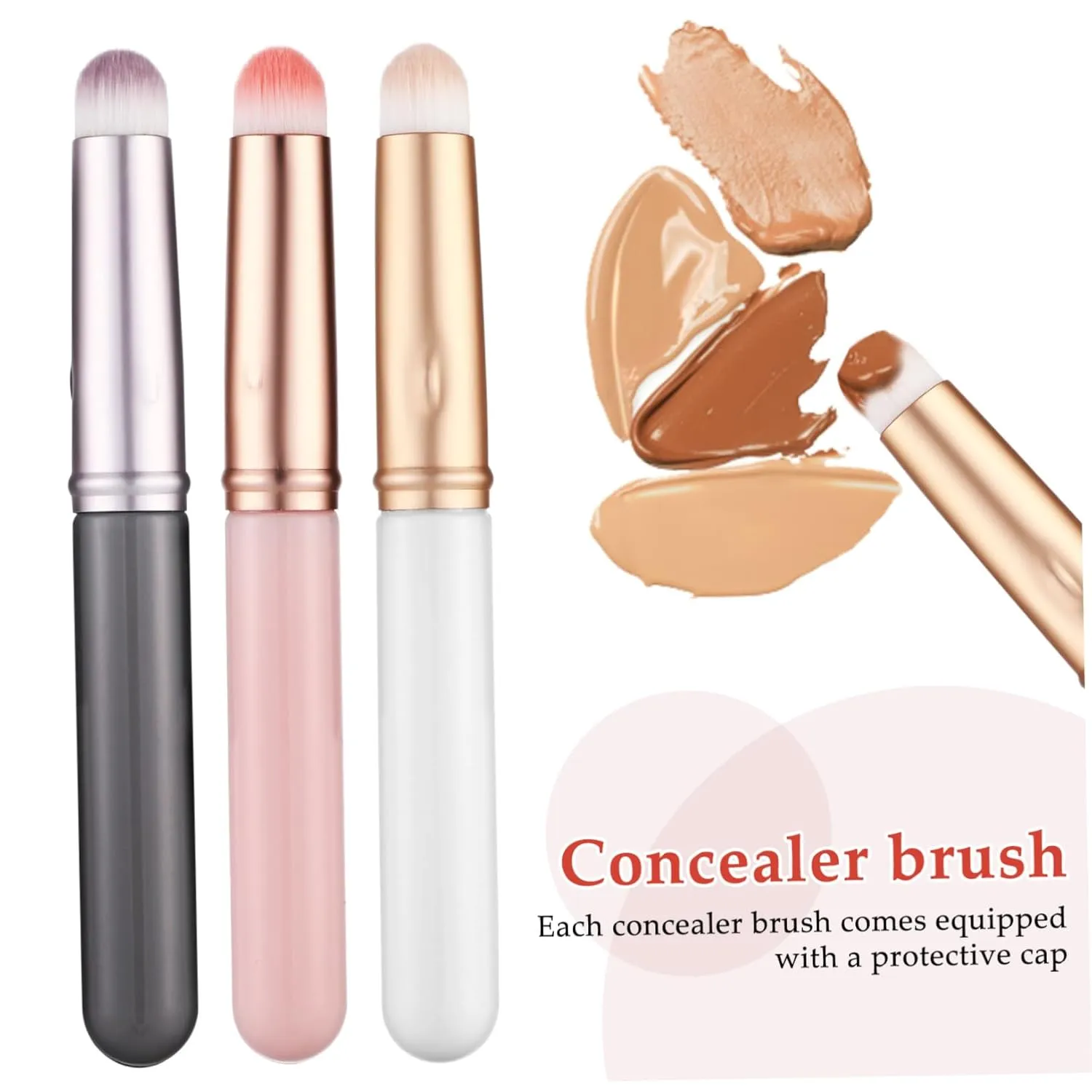 Didiseaon 15pcs Lip and Concealer Brushes Caps Portable Makeup Applicators for Women Precision Application Tools for Blending and