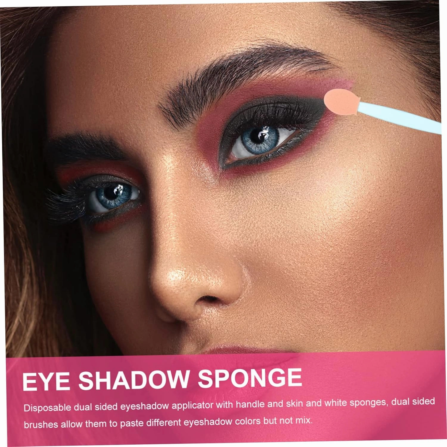 Didiseaon 200pcs Double-sided Eyeshadow Sponge Makeup Tool for Eyeshadow Eyebrow and Lip Application for Special Events and Professional Makeup Use