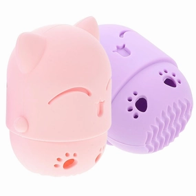 Didiseaon Beauty Sponge Holder Cases 2pcs Silicone Makeup Sponge Storage Box Portable Dustproof Drop-resistant for Travel Home Use