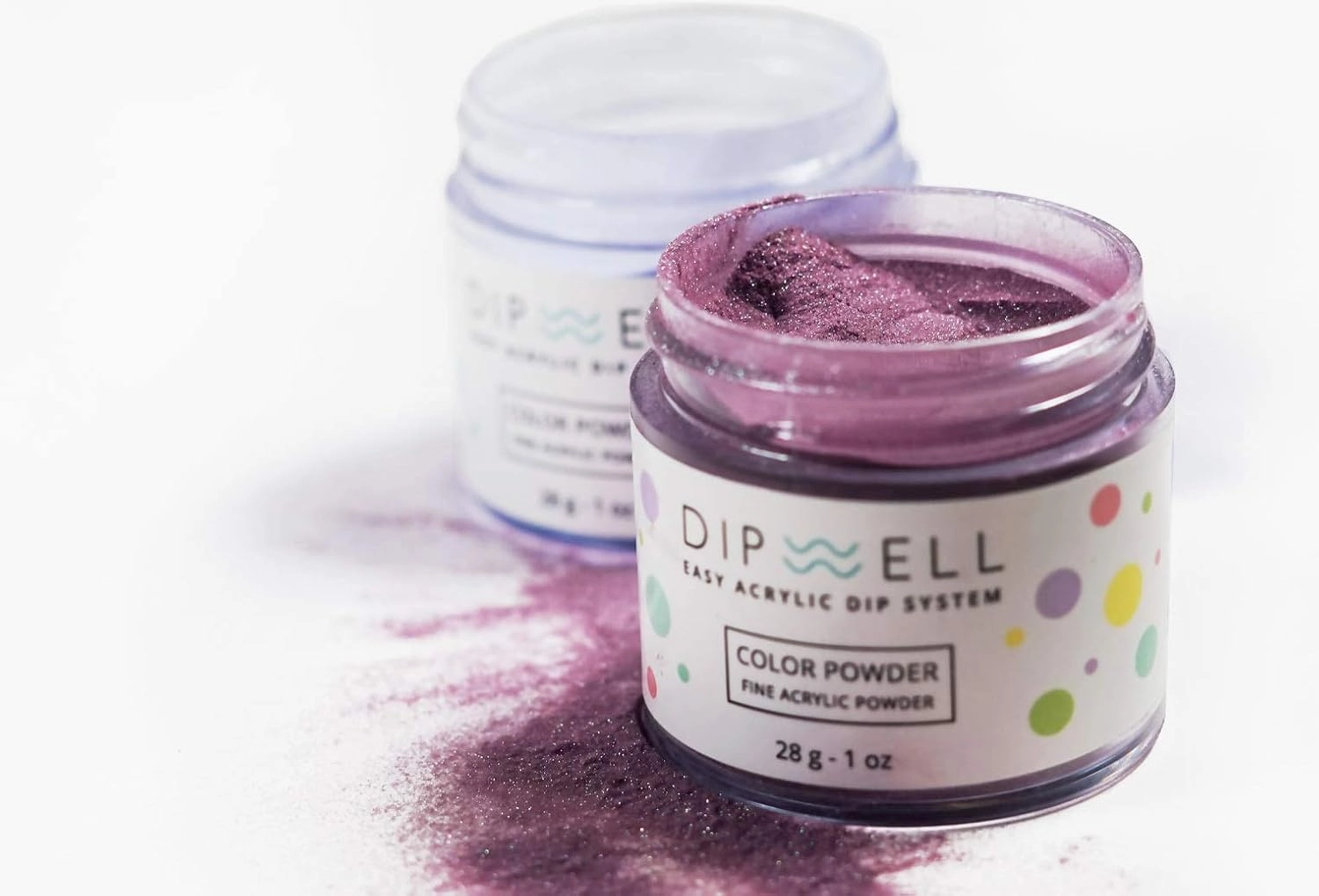 DipWell Nails Dip Powder Nail Kit - Starter Set with French White, Natural, Midnight Pink, Sheer Pink, Clear Finish