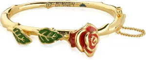 Disney Couture Beauty and The Beast Enchanted Rose Bangle - Yellow Gold Plated