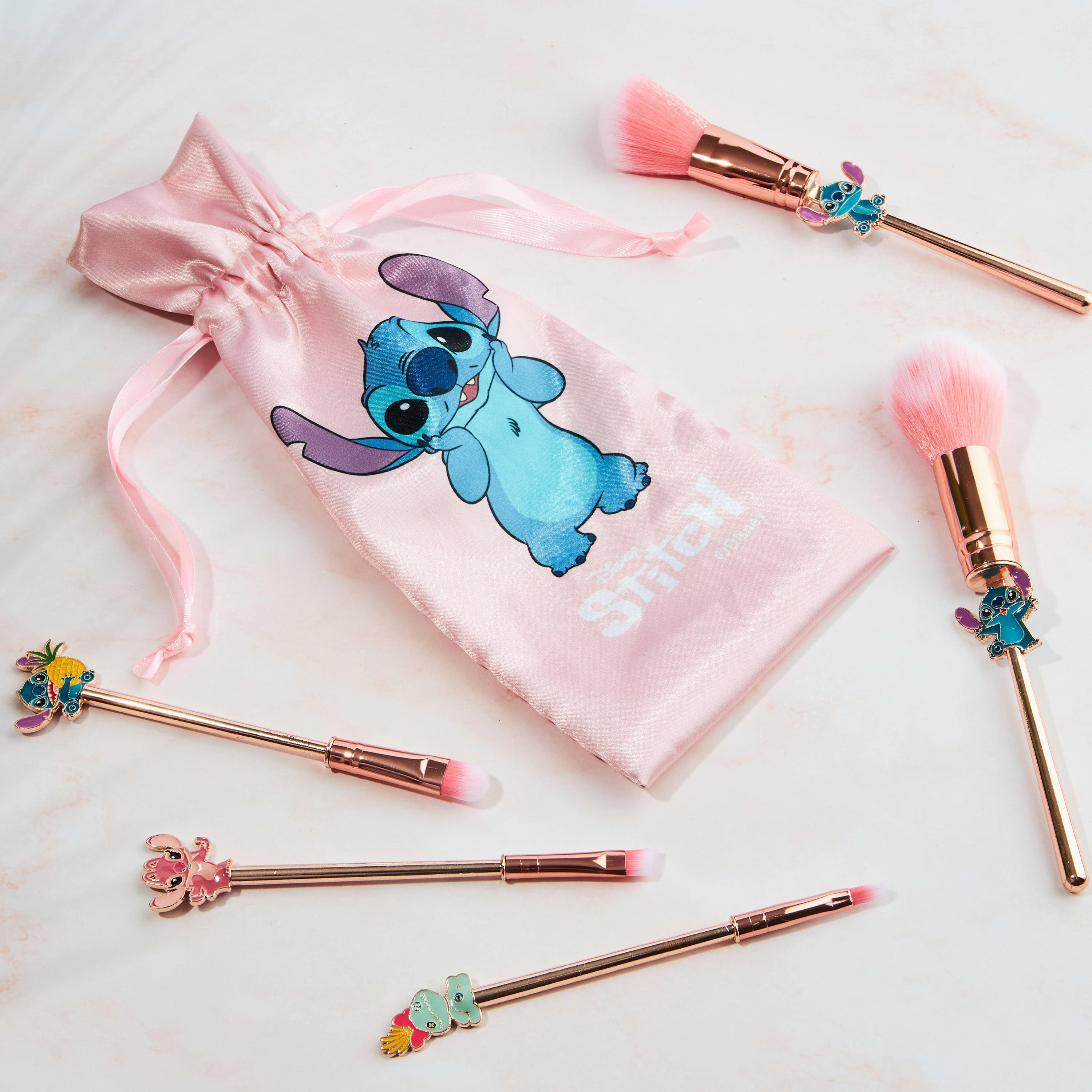 Disney Stitch Makeup Brush Set for Women - Pink
