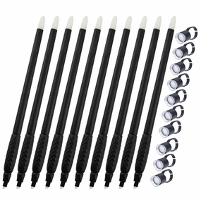Disposable Microblades Pen With Pigment Sponge Brush, 9 Pin,10 Pack, 0.18mm (9 sloped Needles) 9F For Eyebrow Makeup Microblading Supplies Kit(10PCS-9F)