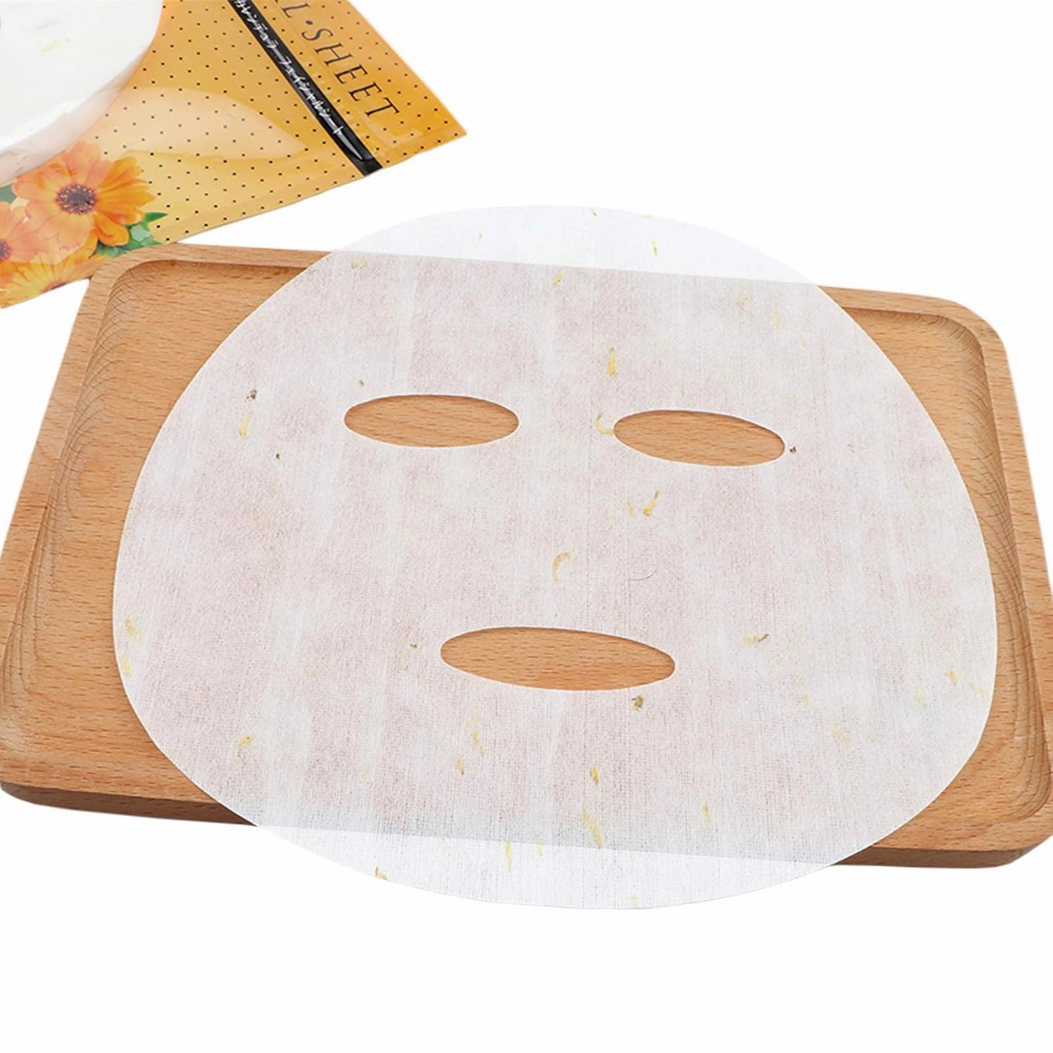 DIY Facial Masque Paper Active peptide Chamomile petals Face Masque Sheet For Repair Redness Soothes Sensitive Skin Care 50pcs Elitzia ET32614