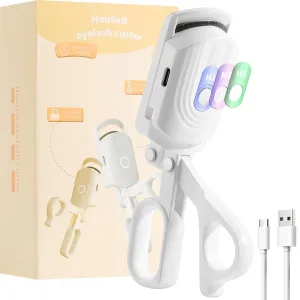 docolor Heated Eyelash Curler fast heat up within 10s, 24 hours long lasting Electric Eyelash Curler 3 Temperature Modes with USB Rechargeable safe lash curler quick natural curling eye lashes